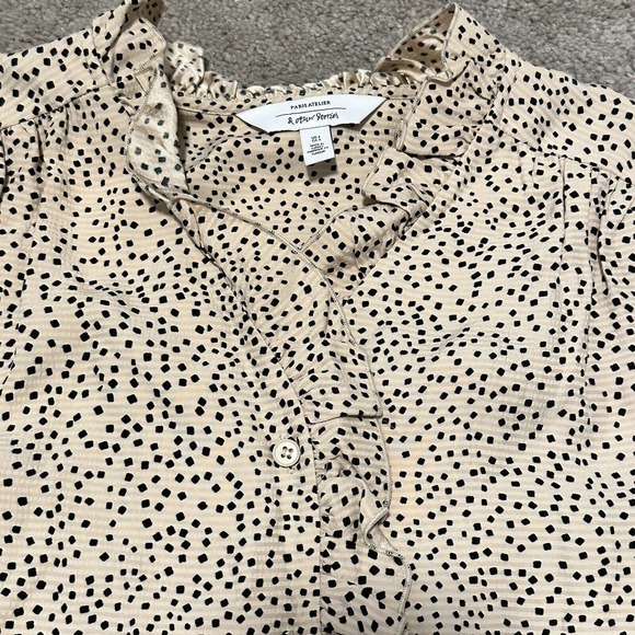 & Other Stories Cream Polka Dot Blouse - Picture 5 of 9